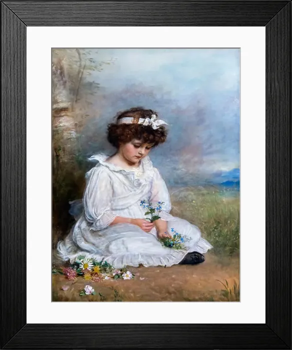 Framed Print : Little Speedwell's Darling Blue by John Everett Millais (1829-1896), oil on canvas, 1891 / 2 Framed Print : Little Speedwell's Darling Blue by John Everett Millais (1829-1896), oil on canvas, 1891 / 2