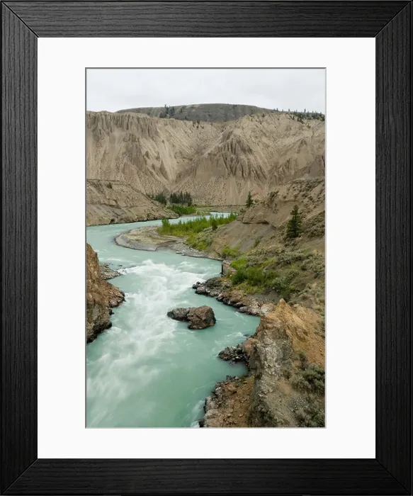 Framed Print : Chilcotin river winds through farwell canyon Framed Print : Chilcotin river winds through farwell canyon