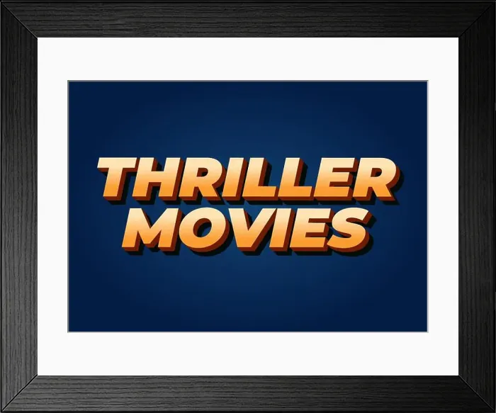 Framed Print : Thriller movies. Text effect design in modern colors and 3D style Framed Print : Thriller movies. Text effect design in modern colors and 3D style