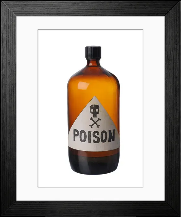 Framed Print : Brown poison bottle Framed Print : Brown poison bottle