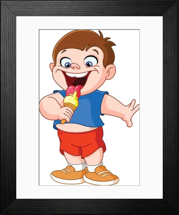 Framed Print : Kid eating ice cream Framed Print : Kid eating ice cream