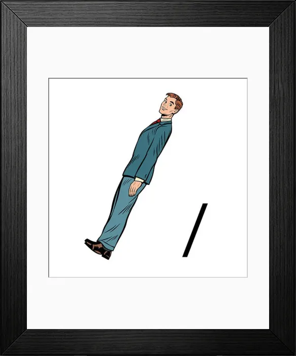 Framed Print : slash punctuation mark. Business people silhouette alphabet Framed Print : slash punctuation mark. Business people silhouette alphabet