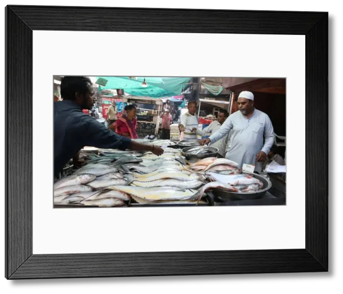 Framed Print : Fish market at Lal Darwaja bazaar in the old city of Ahmedabad, Gujarat, India Framed Print : Fish market at Lal Darwaja bazaar in the old city of Ahmedabad, Gujarat, India