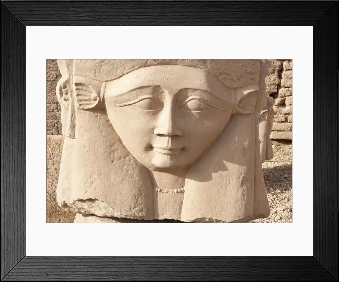 Framed Print : Close up of Hathor carving at temple in Egypt Framed Print : Close up of Hathor carving at temple in Egypt