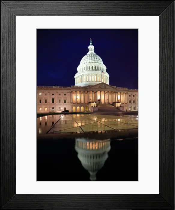 Framed Print : United States Capitol at night, Washington DC Framed Print : United States Capitol at night, Washington DC