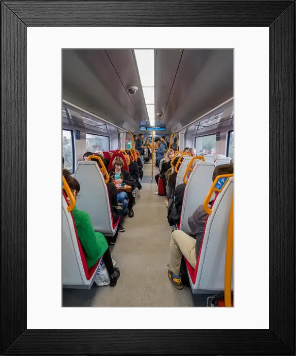 Framed Print : The interior of a new Desiro city class 707 train