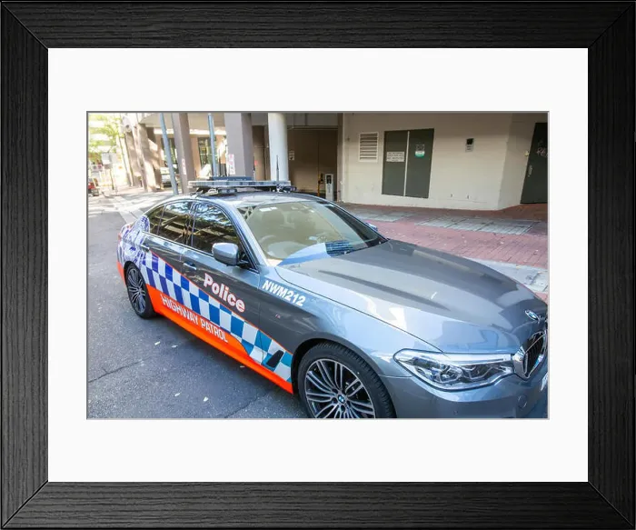 Framed Print : Sydney police BMW highway patrol car parked in Parramatta, Western Sydney, Australia Framed Print : Sydney police BMW highway patrol car parked in Parramatta, Western Sydney, Australia