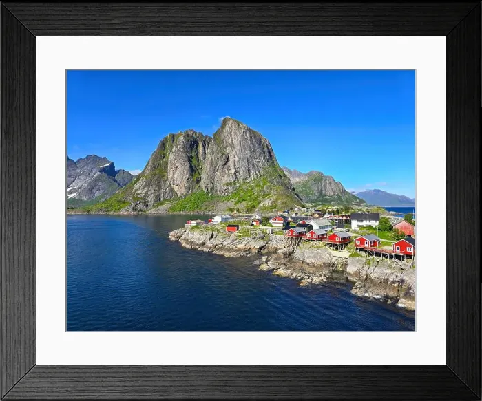 Framed Print : Hamnoy Reine, Lofoten Islands, Norway, Picturesque Fishing Village and Majestic Mountains Framed Print : Hamnoy Reine, Lofoten Islands, Norway, Picturesque Fishing Village and Majestic Mountains