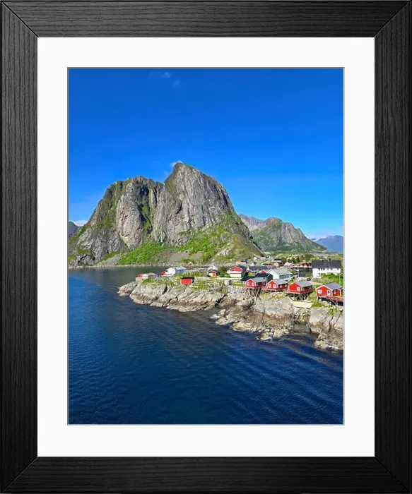 Framed Print : Hamnoy Reine, Lofoten Islands, Norway, Picturesque Fishing Village and Majestic Mountains Framed Print : Hamnoy Reine, Lofoten Islands, Norway, Picturesque Fishing Village and Majestic Mountains