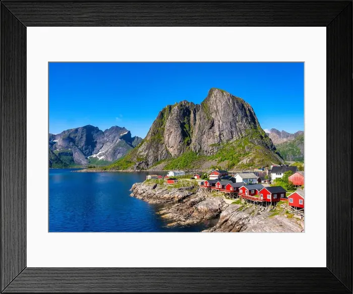 Framed Print : Hamnoy Reine, Lofoten Islands, Norway, Picturesque Fishing Village and Majestic Mountains Framed Print : Hamnoy Reine, Lofoten Islands, Norway, Picturesque Fishing Village and Majestic Mountains