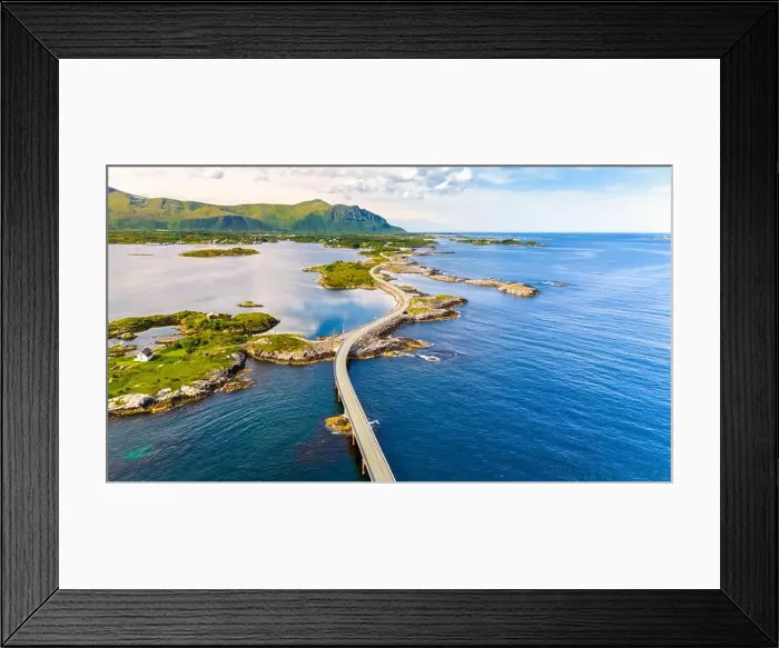 Framed Print : Serene Coastal Drive Through Norways Islands, Atlantic Ocean Road Norway