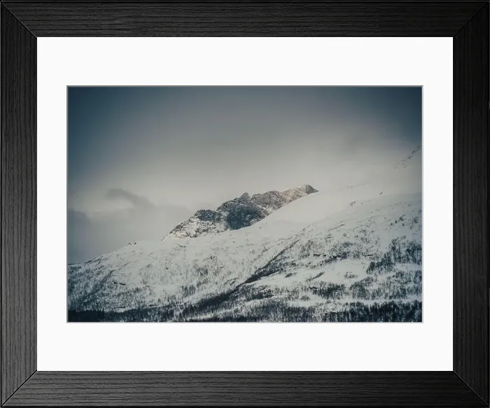 Framed Print : Rocky mountain peaks in the Lyngen Alps of northern Norway Framed Print : Rocky mountain peaks in the Lyngen Alps of northern Norway