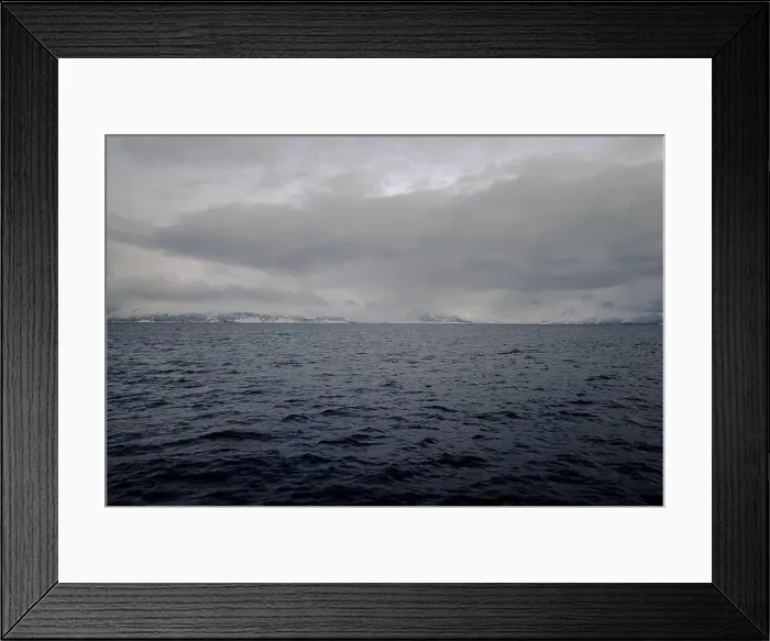 Framed Print : Mountains by the arctic ocean in the distance in northern Norway Framed Print : Mountains by the arctic ocean in the distance in northern Norway
