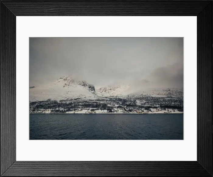Framed Print : Clouds over winter mountains in the Lyngen Alps in northern Norway Framed Print : Clouds over winter mountains in the Lyngen Alps in northern Norway