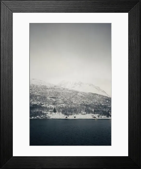 Framed Print : Snowy hillside of the Lyngen Alps in Troms, Norway in winter Framed Print : Snowy hillside of the Lyngen Alps in Troms, Norway in winter