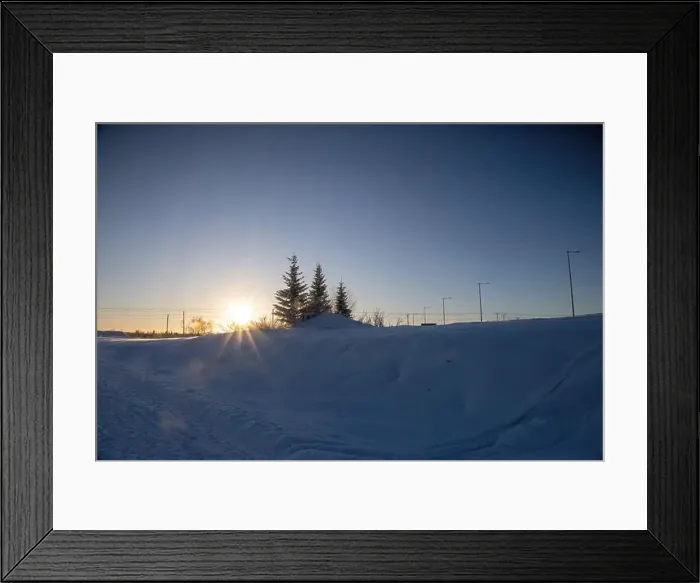 Framed Print : Winter landscape in Kiruna, Lapland, northern Sweden. Photographed in January Framed Print : Winter landscape in Kiruna, Lapland, northern Sweden. Photographed in January