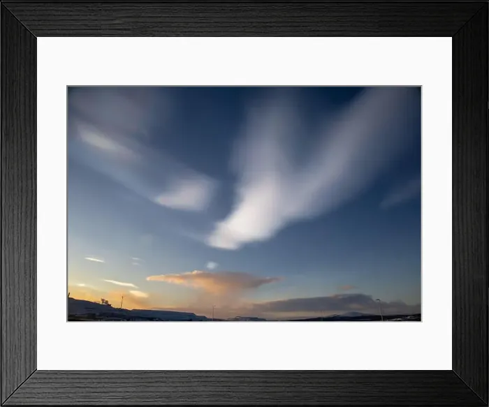 Framed Print : Panoramic mountain view in Kiruna, Swedish Lapland. Tundra landscape with dramatic January sky Framed Print : Panoramic mountain view in Kiruna, Swedish Lapland. Tundra landscape with dramatic January sky