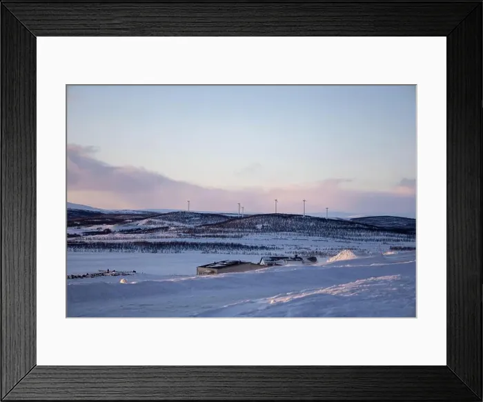 Framed Print : Panoramic mountain view in Kiruna, Swedish Lapland. Tundra landscape with dramatic January sky Framed Print : Panoramic mountain view in Kiruna, Swedish Lapland. Tundra landscape with dramatic January sky