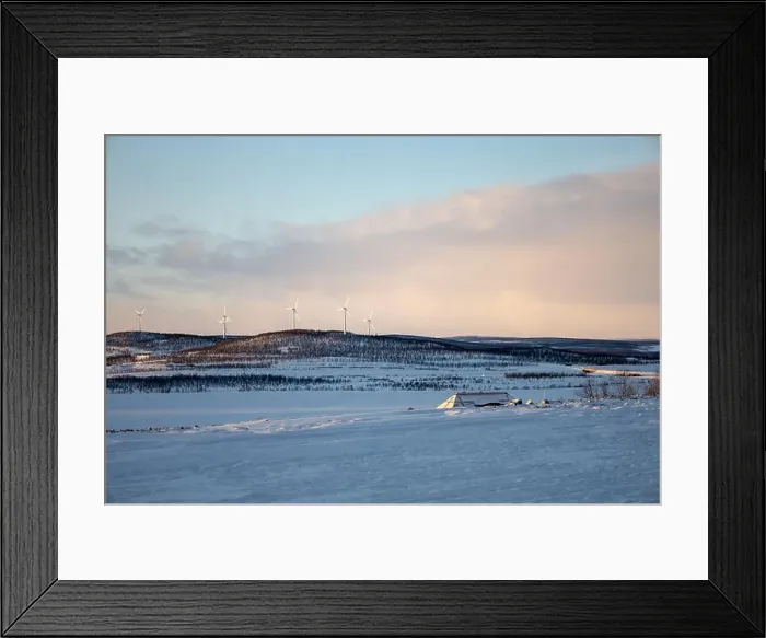 Framed Print : Panoramic mountain view in Kiruna, Swedish Lapland. Tundra landscape with dramatic January sky Framed Print : Panoramic mountain view in Kiruna, Swedish Lapland. Tundra landscape with dramatic January sky