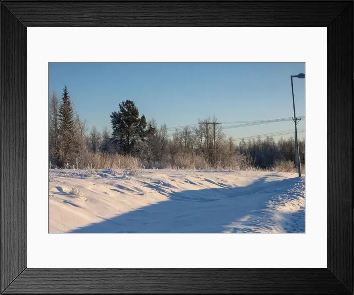Framed Print : Winter landscape in Kiruna, Lapland, northern Sweden. Photographed in January Framed Print : Winter landscape in Kiruna, Lapland, northern Sweden. Photographed in January