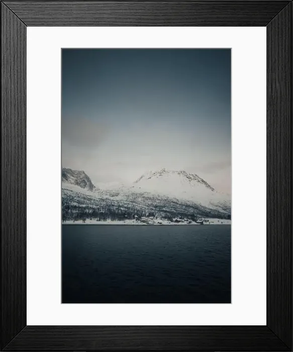 Framed Print : Landscape shot of the snowy Lyngen Alps in northern arctic Norway Framed Print : Landscape shot of the snowy Lyngen Alps in northern arctic Norway