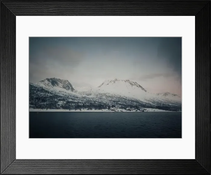 Framed Print : Landscape shot of the snowy Lyngen Alps in northern Norway