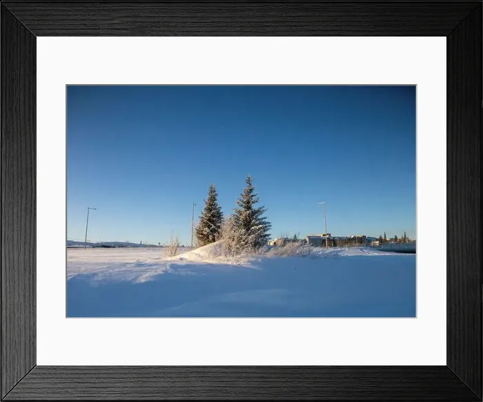 Framed Print : Winter landscape in Kiruna, Lapland, northern Sweden. Photographed in January Framed Print : Winter landscape in Kiruna, Lapland, northern Sweden. Photographed in January