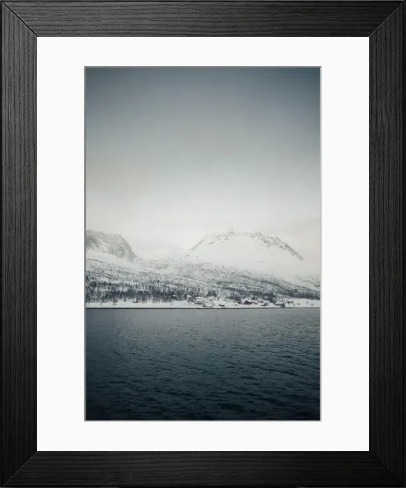 Framed Print : Landscape shot of the snowy Lyngen Alps in northern arctic Norway in winter Framed Print : Landscape shot of the snowy Lyngen Alps in northern arctic Norway in winter