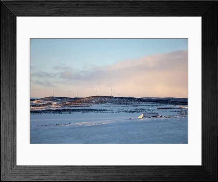 Framed Print : Panoramic mountain view in Kiruna, Swedish Lapland. Tundra landscape with dramatic January sky Framed Print : Panoramic mountain view in Kiruna, Swedish Lapland. Tundra landscape with dramatic January sky