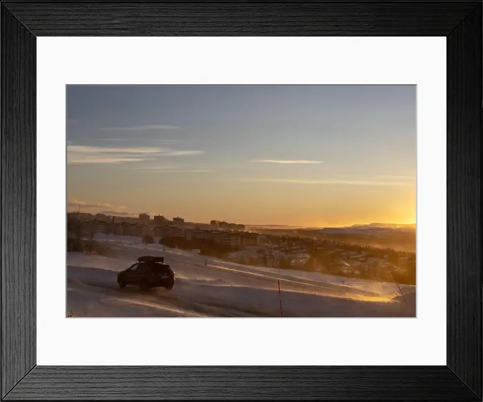 Framed Print : Panoramic mountain view in Kiruna, Swedish Lapland. Tundra landscape with dramatic January sky Framed Print : Panoramic mountain view in Kiruna, Swedish Lapland. Tundra landscape with dramatic January sky