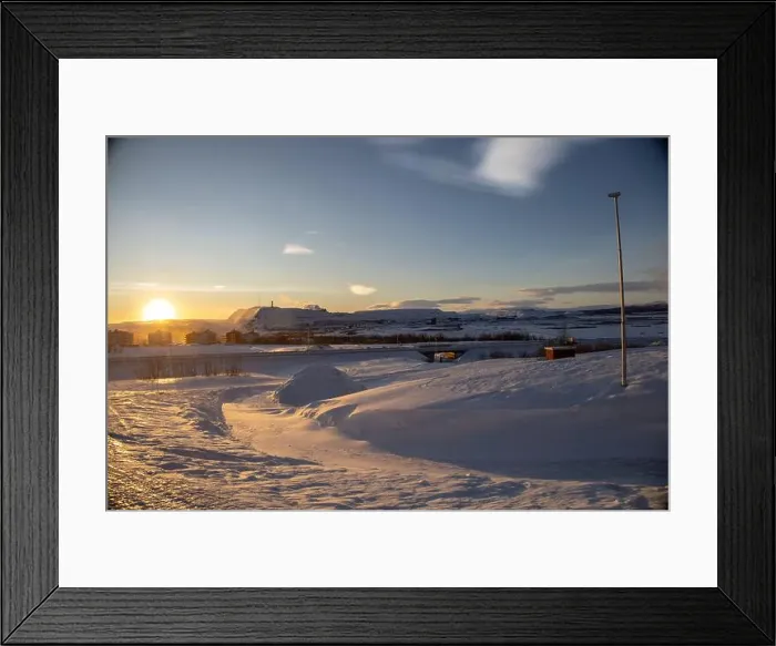 Framed Print : Panoramic mountain view in Kiruna, Swedish Lapland. Tundra landscape with dramatic January sky Framed Print : Panoramic mountain view in Kiruna, Swedish Lapland. Tundra landscape with dramatic January sky