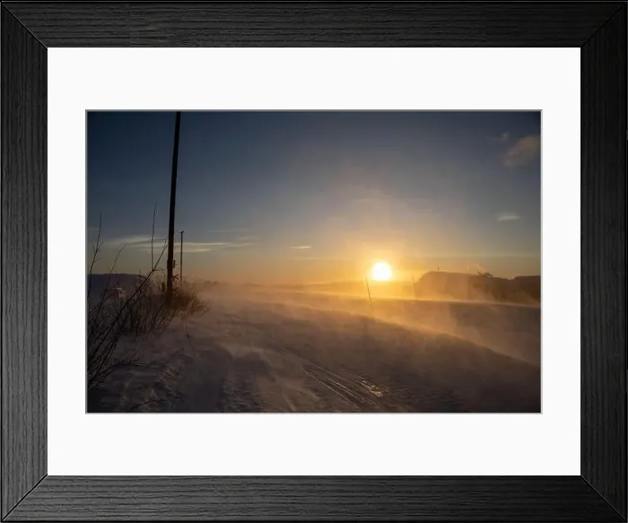 Framed Print : Panoramic mountain view in Kiruna, Swedish Lapland. Tundra landscape with dramatic January sky Framed Print : Panoramic mountain view in Kiruna, Swedish Lapland. Tundra landscape with dramatic January sky