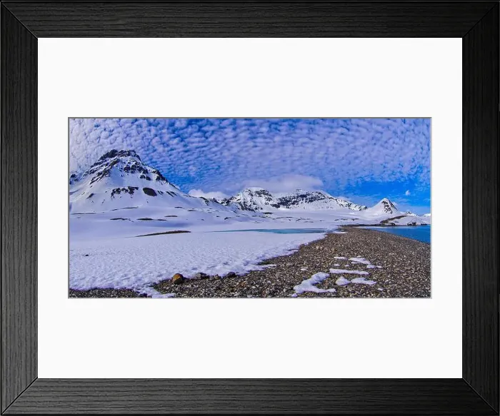 Framed Print : Snowcapped Mountains and Beach, Trygghamna Bay, Oscar II Land, Arctic, Spitsbergen, Svalbard, Norway, Europe Framed Print : Snowcapped Mountains and Beach, Trygghamna Bay, Oscar II Land, Arctic, Spitsbergen, Svalbard, Norway, Europe