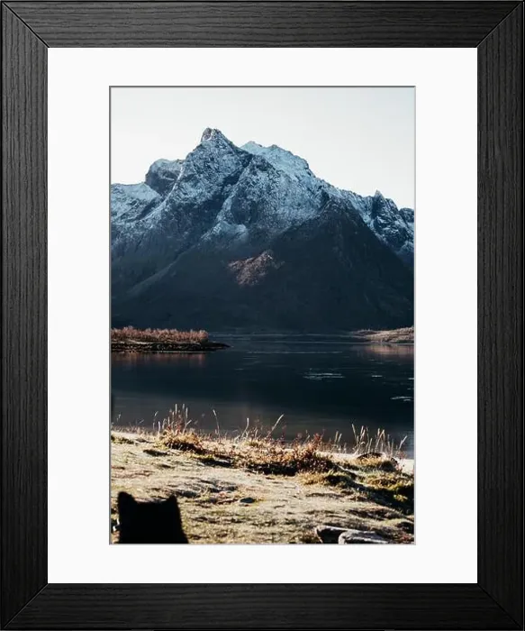 Framed Print : Snow-Capped Mountains Reflecting in Calm Lake Framed Print : Snow-Capped Mountains Reflecting in Calm Lake