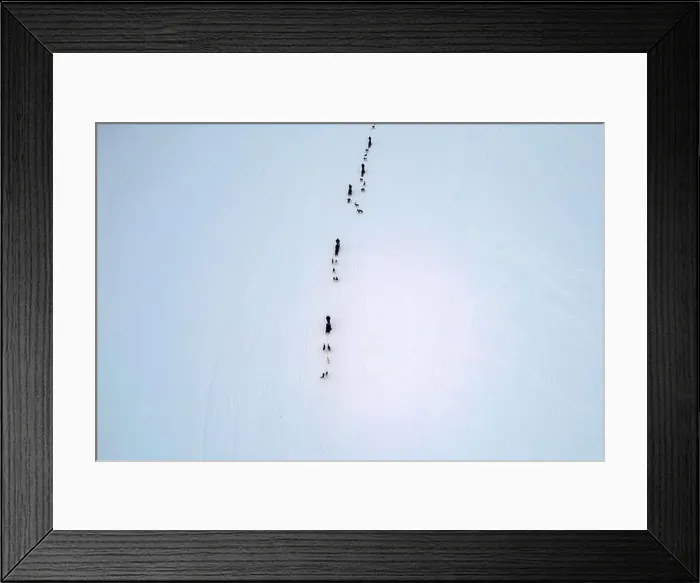 Framed Print : Sled dog ice lapland winter aerial Inari Nellim frozen lakes and forest landscape panorama Framed Print : Sled dog ice lapland winter aerial Inari Nellim frozen lakes and forest landscape panorama
