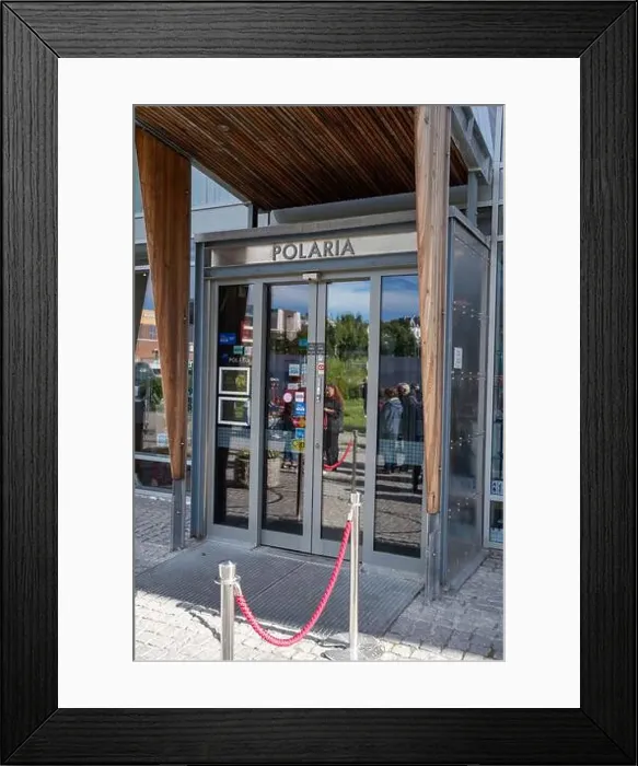 Framed Print : Tromso, Norway - 07.04.2024: Entrance door of Polaria aquarium in Tromso, Norway Framed Print : Tromso, Norway - 07.04.2024: Entrance door of Polaria aquarium in Tromso, Norway