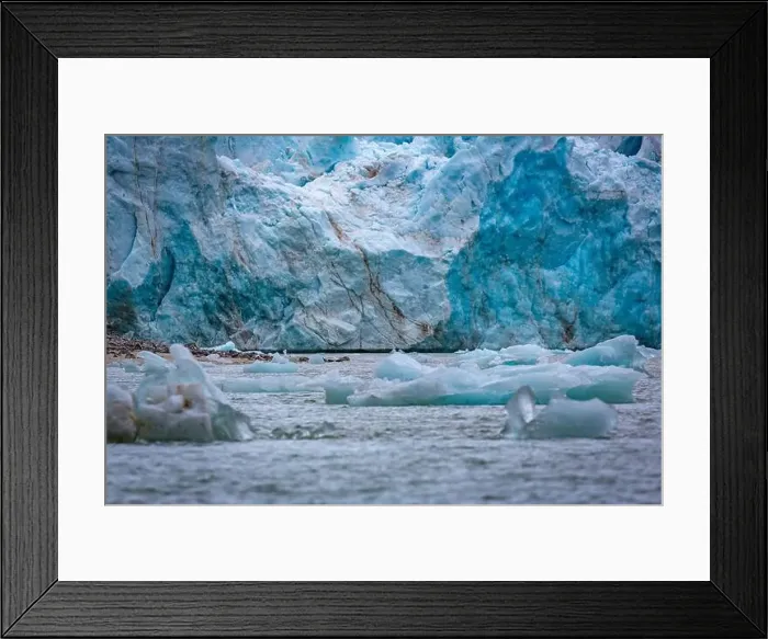 Framed Print : cruising in the Arctic in the Magdalensfjord on Svalbard along a glacier Framed Print : cruising in the Arctic in the Magdalensfjord on Svalbard along a glacier