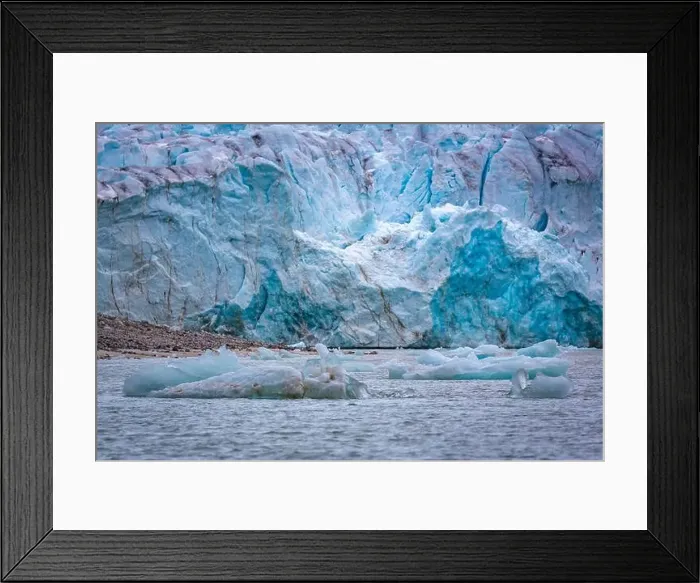 Framed Print : cruising in the Arctic in the Magdalensfjord on Svalbard along a glacier Framed Print : cruising in the Arctic in the Magdalensfjord on Svalbard along a glacier