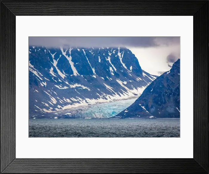 Framed Print : cruising in the Arctic in the Magdalensfjord on Svalbard along a glacier Framed Print : cruising in the Arctic in the Magdalensfjord on Svalbard along a glacier
