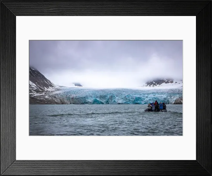 Framed Print : cruising in the Arctic in the Magdalensfjord on Svalbard along a glacier Framed Print : cruising in the Arctic in the Magdalensfjord on Svalbard along a glacier