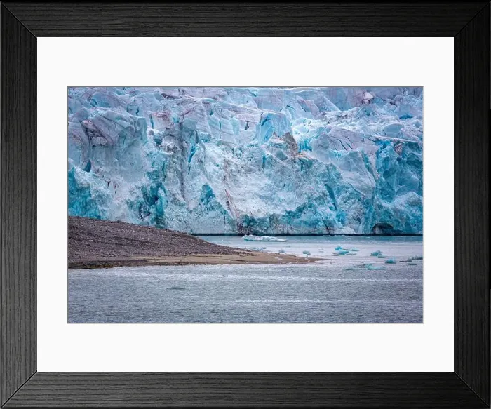 Framed Print : cruising in the Arctic in the Magdalensfjord on Svalbard along a glacier Framed Print : cruising in the Arctic in the Magdalensfjord on Svalbard along a glacier