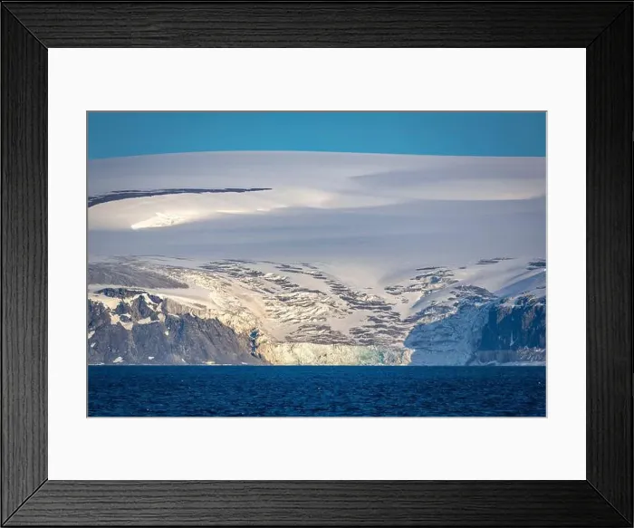 Framed Print : rocks waterfall small iceberg and glacier at the Alkefjellet between Spitsbergen and Nordaustlandet on Svalbard, Norway Framed Print : rocks waterfall small iceberg and glacier at the Alkefjellet between Spitsbergen and Nordaustlandet on Svalbard, Norway