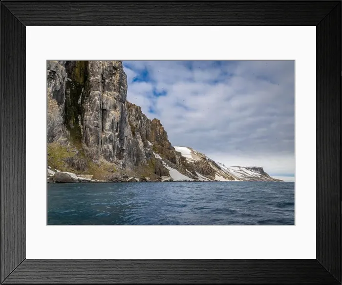 Framed Print : rocks waterfall small icebergs at the Alkefjellet between Spitsbergen and Nordaustlandet on Svalbard, Norway Framed Print : rocks waterfall small icebergs at the Alkefjellet between Spitsbergen and Nordaustlandet on Svalbard, Norway