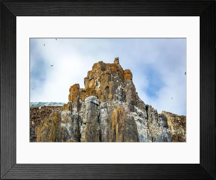 Framed Print : rocks waterfall small icebergs at the Alkefjellet between Spitsbergen and Nordaustlandet on Svalbard, Norway Framed Print : rocks waterfall small icebergs at the Alkefjellet between Spitsbergen and Nordaustlandet on Svalbard, Norway