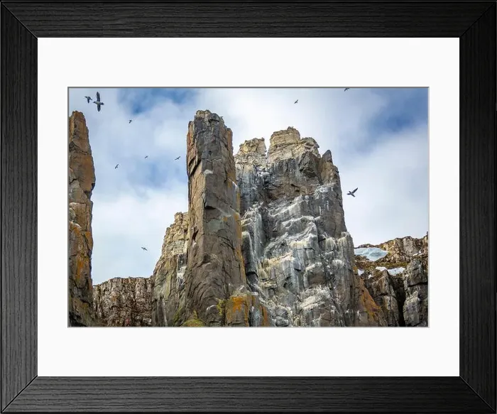 Framed Print : rocks waterfall small icebergs at the Alkefjellet between Spitsbergen and Nordaustlandet on Svalbard, Norway Framed Print : rocks waterfall small icebergs at the Alkefjellet between Spitsbergen and Nordaustlandet on Svalbard, Norway