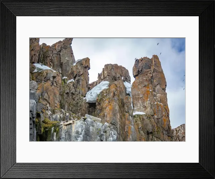 Framed Print : rocks waterfall small icebergs at the Alkefjellet between Spitsbergen and Nordaustlandet on Svalbard, Norway Framed Print : rocks waterfall small icebergs at the Alkefjellet between Spitsbergen and Nordaustlandet on Svalbard, Norway