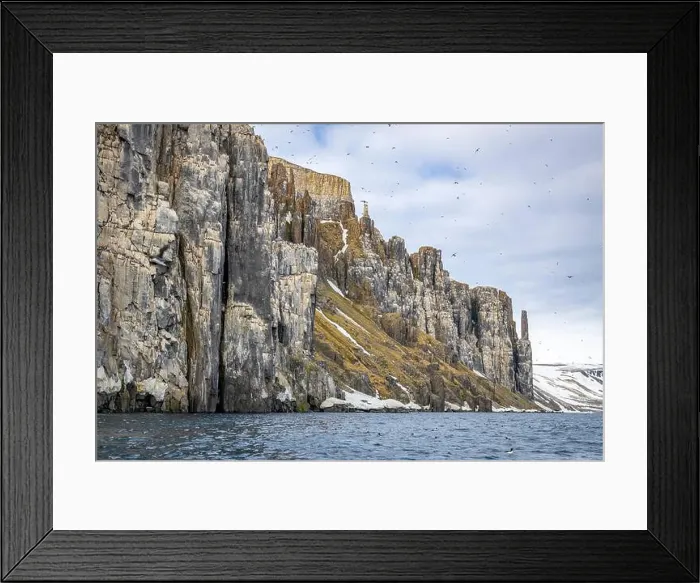 Framed Print : rocks waterfall small icebergs at the Alkefjellet between Spitsbergen and Nordaustlandet on Svalbard, Norway Framed Print : rocks waterfall small icebergs at the Alkefjellet between Spitsbergen and Nordaustlandet on Svalbard, Norway