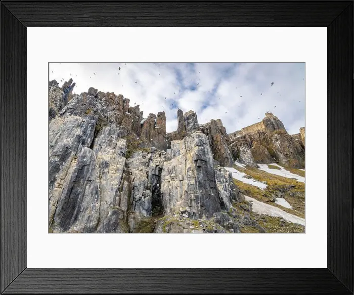 Framed Print : rocks waterfall small icebergs at the Alkefjellet between Spitsbergen and Nordaustlandet on Svalbard, Norway Framed Print : rocks waterfall small icebergs at the Alkefjellet between Spitsbergen and Nordaustlandet on Svalbard, Norway