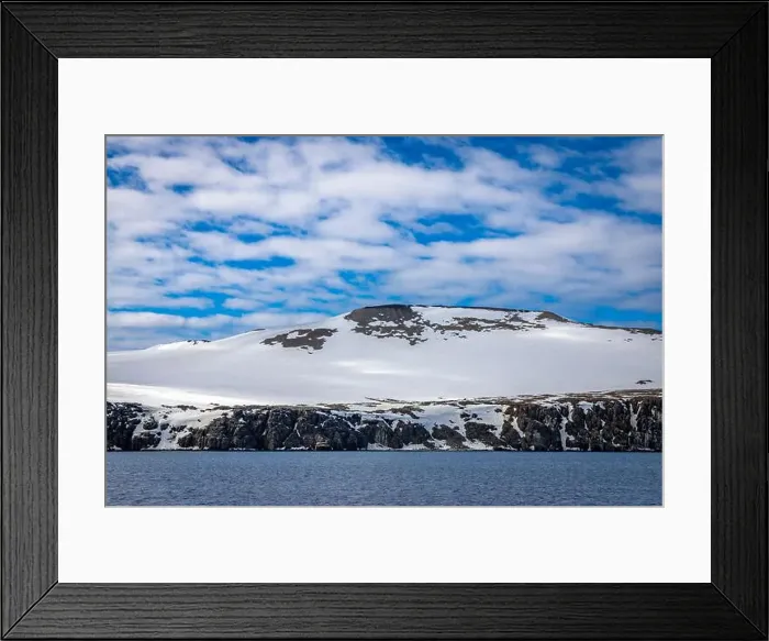 Framed Print : rocks waterfall small iceberg and glacier at the Alkefjellet between Spitsbergen and Nordaustlandet on Svalbard, Norway Framed Print : rocks waterfall small iceberg and glacier at the Alkefjellet between Spitsbergen and Nordaustlandet on Svalbard, Norway