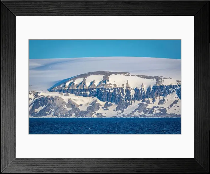 Framed Print : rocks waterfall small iceberg and glacier at the Alkefjellet between Spitsbergen and Nordaustlandet on Svalbard, Norway Framed Print : rocks waterfall small iceberg and glacier at the Alkefjellet between Spitsbergen and Nordaustlandet on Svalbard, Norway